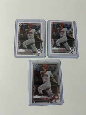 Cincinnati Reds Jonathan India Baseball Rookie Cards (Set of 3) Topps Chrome